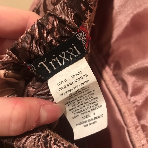 Strapless brown and pink dress - Picture 4 of 4